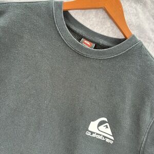 Quicksilver Crewneck Mens M Black Logo Surfing Y2K 00s
